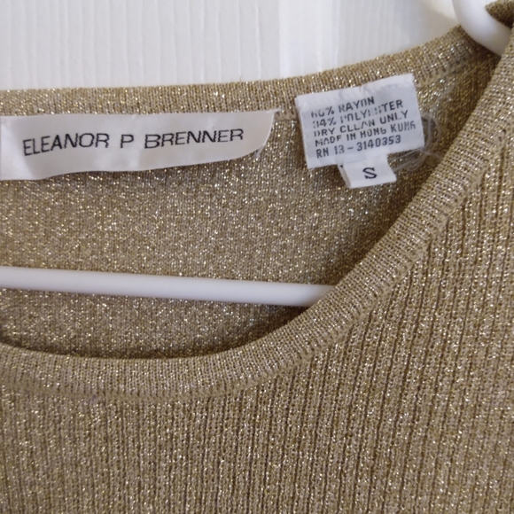 ELEANOR P BRENNER GOLD BLOUSE S - Picture 2 of 2